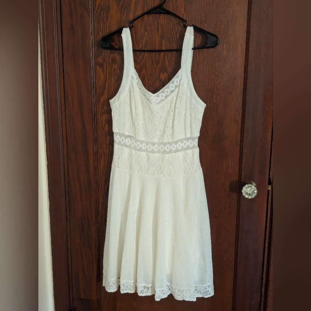 Altar'd State White Crochet Knit Bridal Shower Bridal Dress Size Large